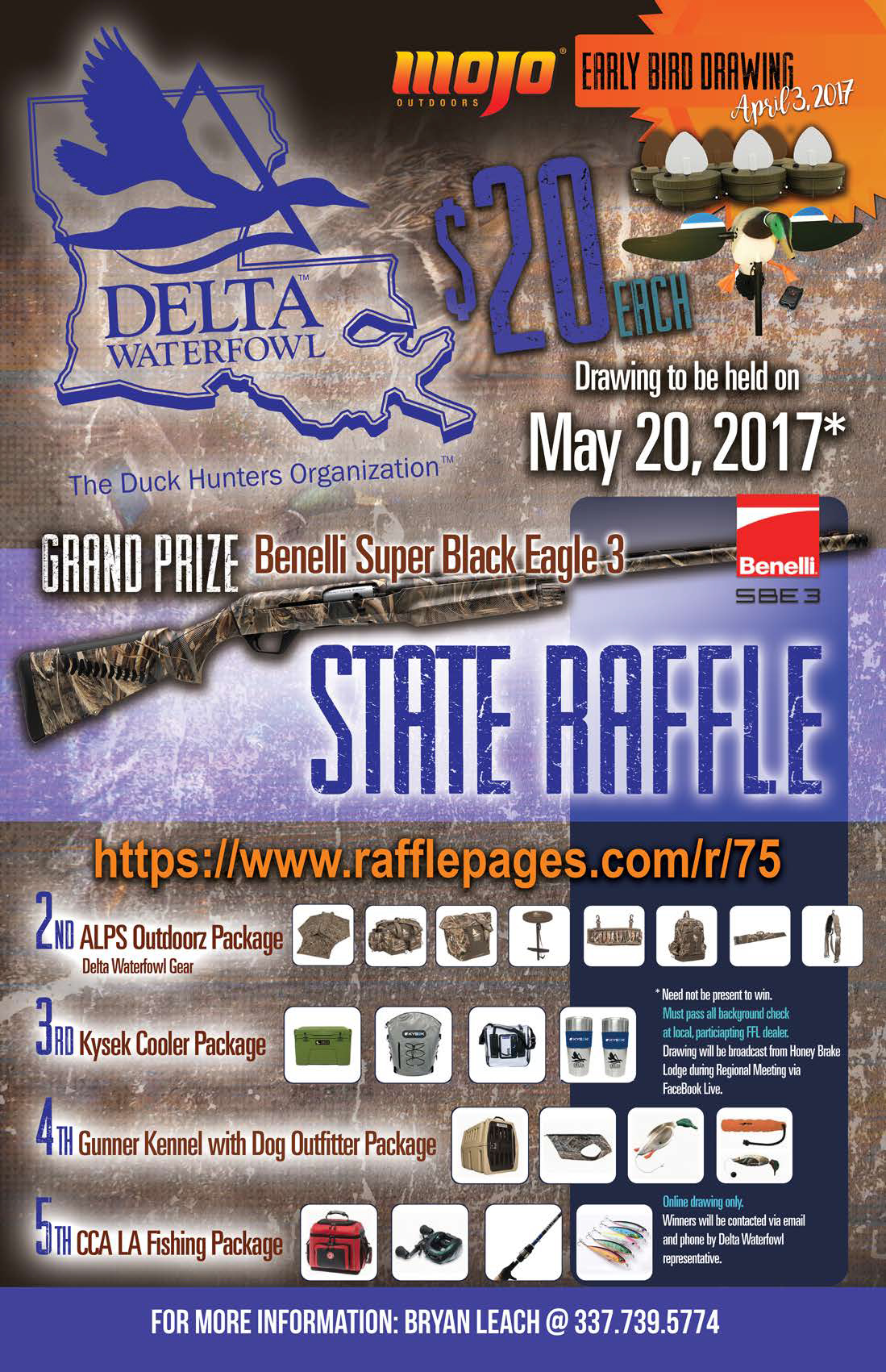 rafflepages com support louisiana delta waterfowl six prize prize drawing flyer